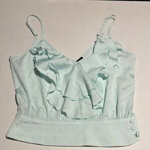 Caribbean Queen Light Green Ruffle Camisole